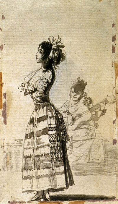 goya, duo de jeune femme et guitariste