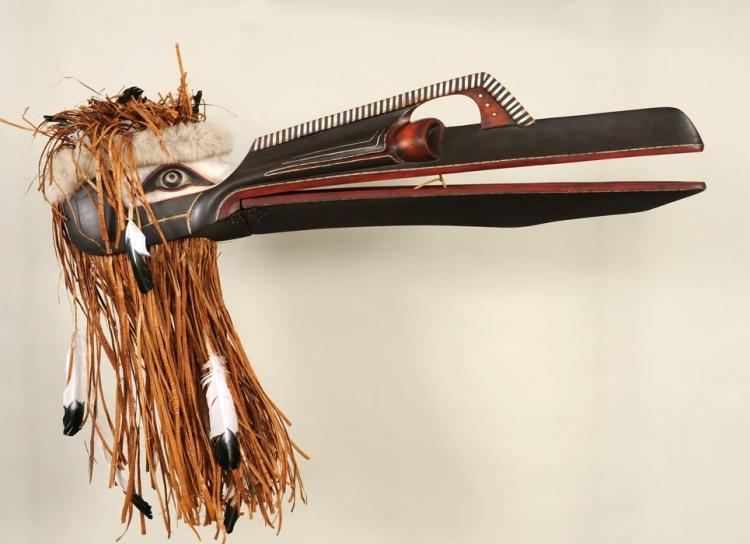  Northwest Coast Raven Mask Carved by Michelle Foley in Tofino, B.C. 